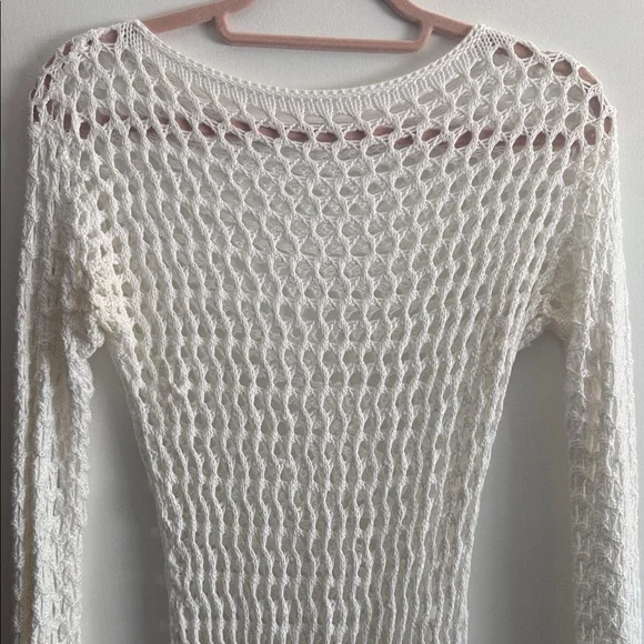 ViX Paula Hermanny Size Small Belle Crochet Knit Long Sleeve Cover-Up Women Swim - Picture 3 of 16